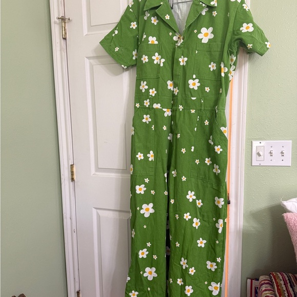 Big Bud Press Pants - Big Bud Press Green Daisy Print Apparel